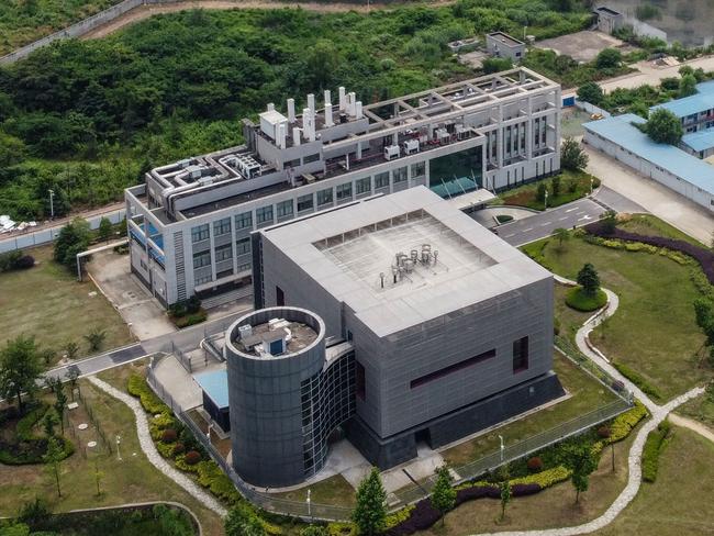 This aerial view shows the P4 laboratory (L) on the campus of the Wuhan Institute of Virology in Wuhan. Picture: AFP