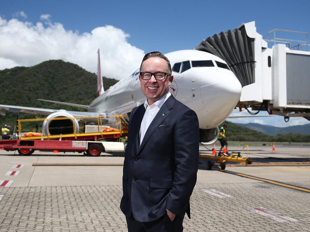 Qantas CEO Alan Joyce says vaccinations are a “necessity” for international travel. Picture: Brendan Radke