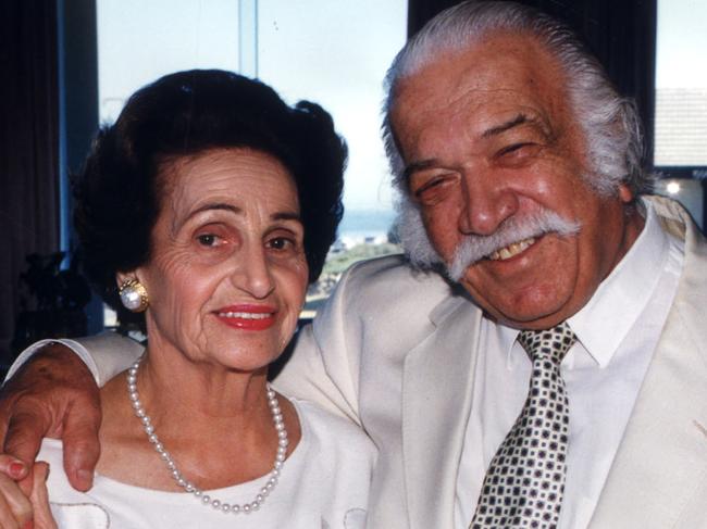 SA businessman Constantine (Con) Polites with wife Florence 06 Feb 1994. p/