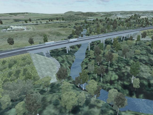 Construction is underway on Bolcaro Road, East Deep Creek to build a new two-lane, 60m bridge over the Bruce Highway as part of the $1 billion Cooroy to Curra Section D Gympie Bypass