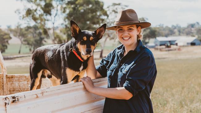 That’ll do: Methodist Ladies' College boarding student Abbey Bailey on her family's farm at Cootamundra, NSW.