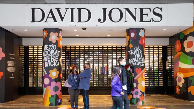 David Jones is ready to welcome Christmas shoppers. Picture: Mark Stewart