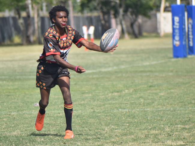 Warba Wangarunya Rugby League Carnival, under-17 boys, DCYSI Barbarians versus Team Indigenous, Saleyards Park, Rockhampton, January 19, 2024.