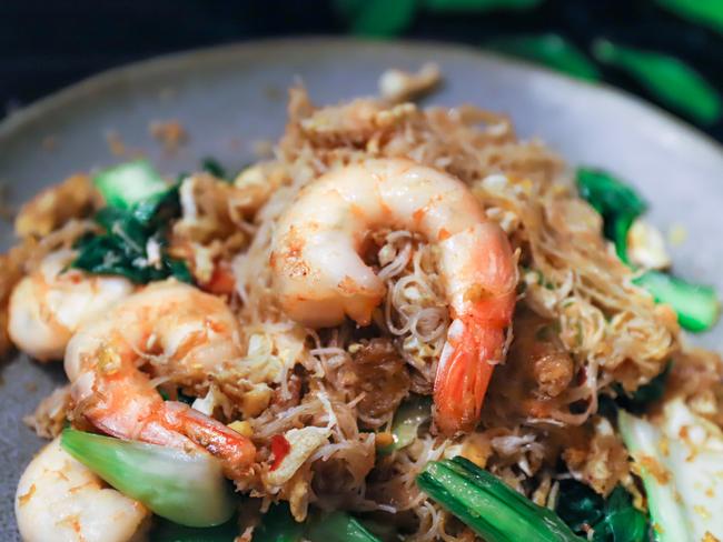 Chat Thai’s rice vermicelli with prawns. Picture: Jenifer Jagielski