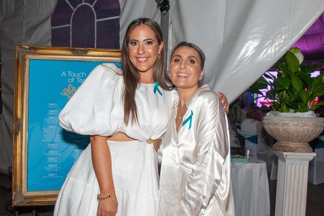 Cass Bourke and Jessica Finch at Mantra Mackay for a Touch of Teal Soiree Trudy Crowley Foundation fundraising event 2022 Picture: Michaela Harlow