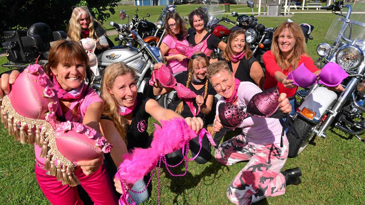 Pink support is strong for 17th annual Bras n Bikes ride The Courier Mail