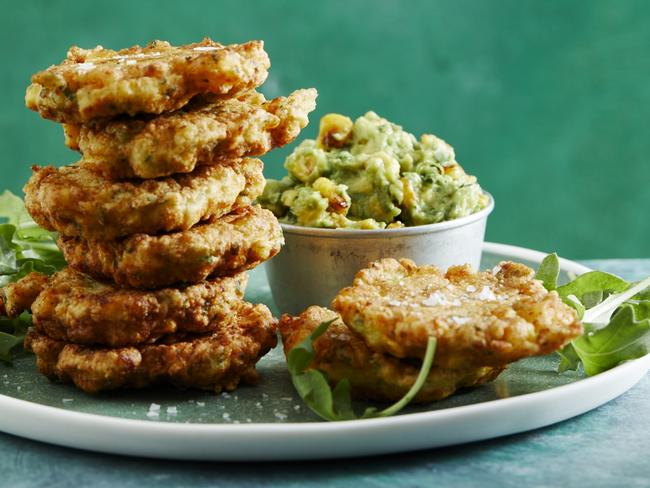 EMBARGO FOR TWAM 17 APRIL 2021 FEE APPLIESVegetable fritters Pic : Guy Bailey styling Jenn Tolhurst