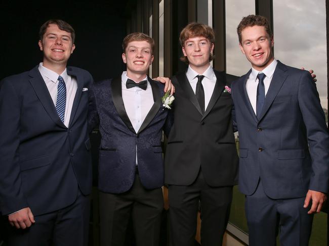 Sam Lyons, Alexander Smart, Henry McShane, and Jack Saul at The Hutchins School Formal 2024.Picture: Linda Higginson