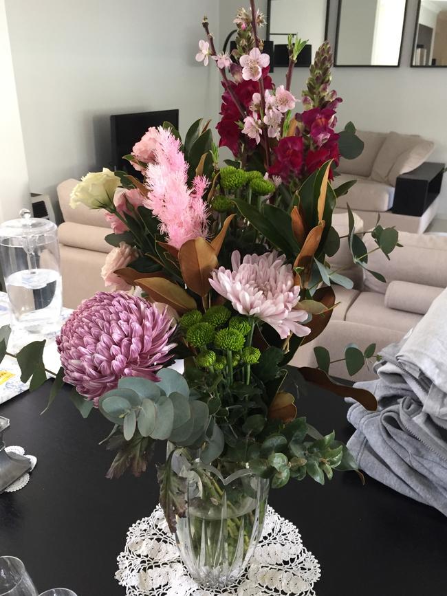 Proof of Mr Elliott’s flower-buying prowess — a bunch he bought for his wife (not from a servo) in 2021.