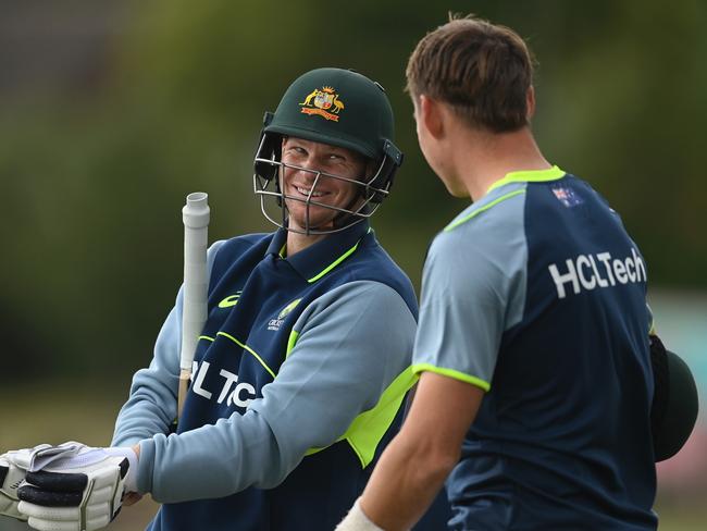 Steve Smith likes what he has seen from Marnus Labuschagne and Sam Konstas. Picture: Philip Brown/Getty Images