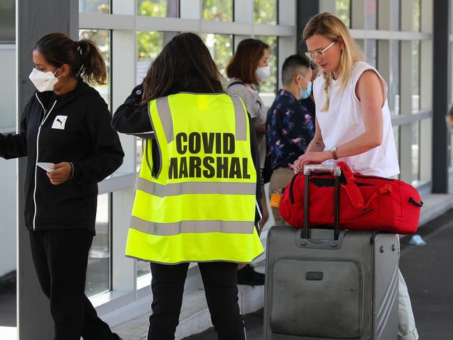 SYDNEY, AUSTRALIA - NewsWire Photos, FEBRUARY 06 2022: People are seen at the Covid Testing site at the Departures Terminal at Sydney International Airport ahead of travel opening up to overseas tourists. Picture: Gaye Gerard / NCA Newswire