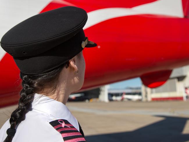 Qantas's flypink campaign will see pilots don pink epaulettes for the month of October.