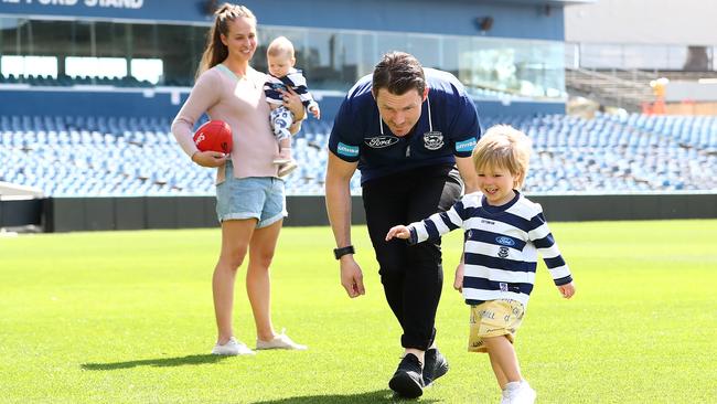 Paddy and Mardi Dangerfield have two children – Flic and George. Picture: Kelly Defina/Getty Images.