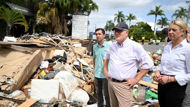 Scott Morrison’s response to the flood disaster in Queensland and NSW has come under fire. Picture: NCA NewsWire / Dan Peled