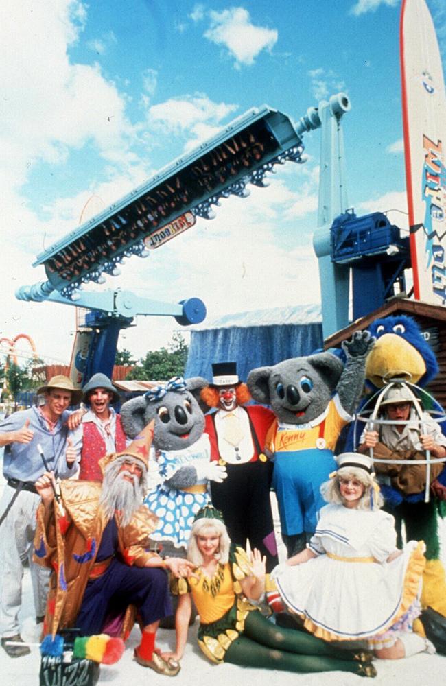 Dreamworld’s cast of characters with the Wipeout.