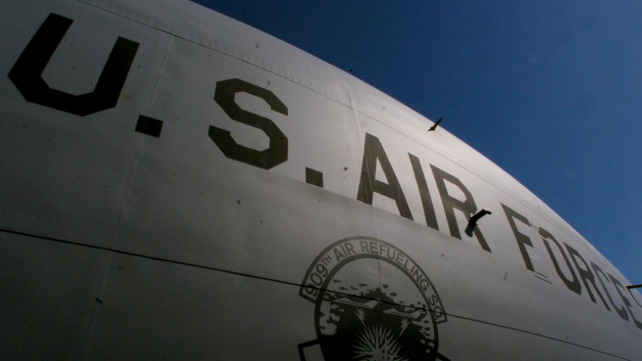 A US air force KC-135 Stratotanker at Darwin RAAF base. The dominance of the US military in the Indo-Pacific threat is at threat of crumbling with a short attack by China.