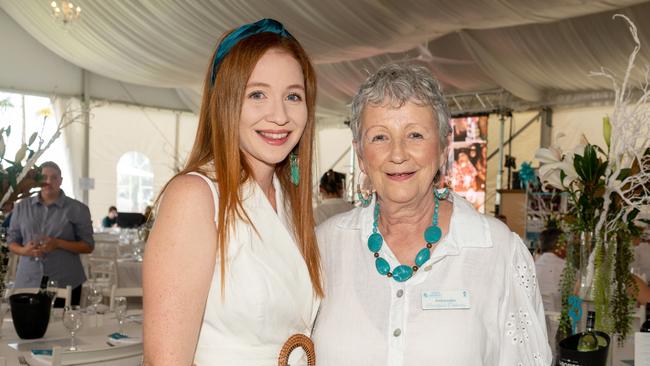 Lassara Camphuis and Bridgeen Doherty at the Touch of Teal Soiree for the Trudy Crowley Foundation at the Mantra at the Harbour on Friday, September 8. Picture: Michaela Harlow