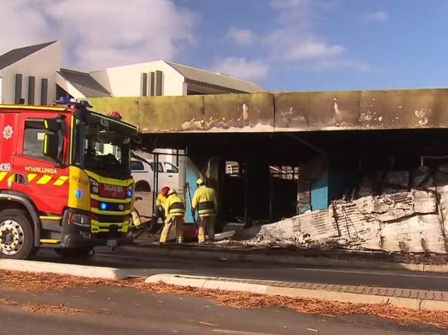 Popular Christies Beach vintage store Wonderbox has been completely destroyed after a suspicious blaze on Thursday morning. Picture: 7News