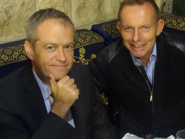 Bill Shorten and Tony Abbott were in Israel late last year. Picture: Twitter