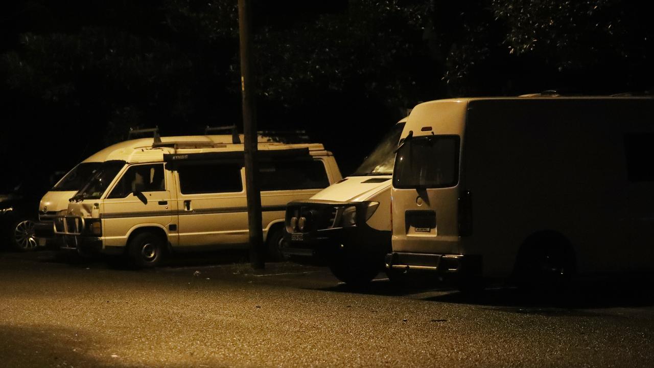 The group camping out in Enmore Park or sleeping in cars and vans in its carpark had reportedly grown substantially by the time council intervened. Picture: John Grainger