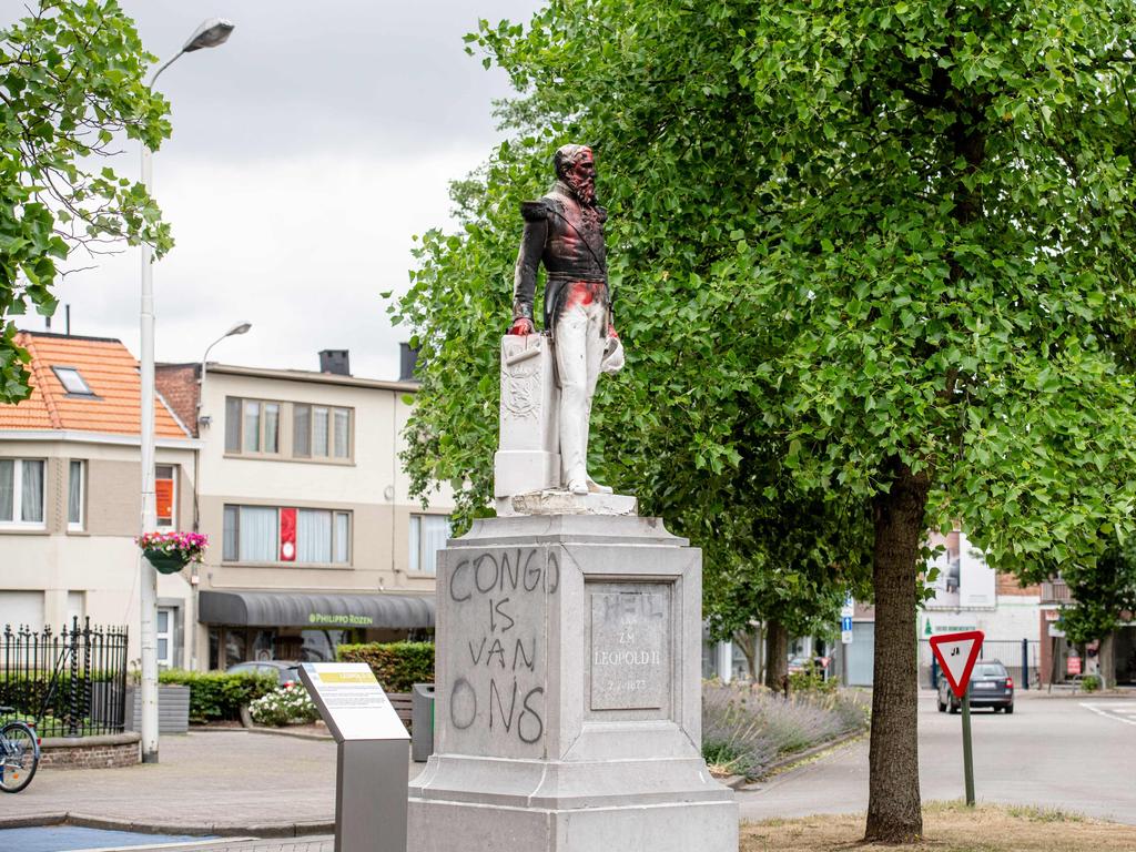 The statue of King Leopold II in Antwerp.