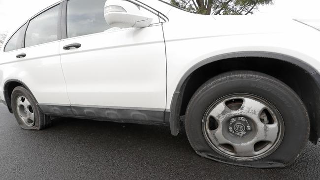 Dozens of car owners in the Blackman's Bay area had their tyres slashed last month. Picture: PATRICK GEE