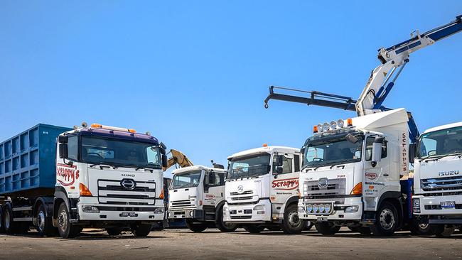 Trucks at Scrappy's Metal Recycling on Ballarat Rd, Albion. Picture: Facebook