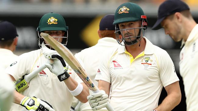 Shaun Marsh celebrates after reaching his half century during day three of the first Test Match.