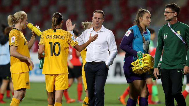 Alen Stajcic with the Matildas. Picture: Getty Images 