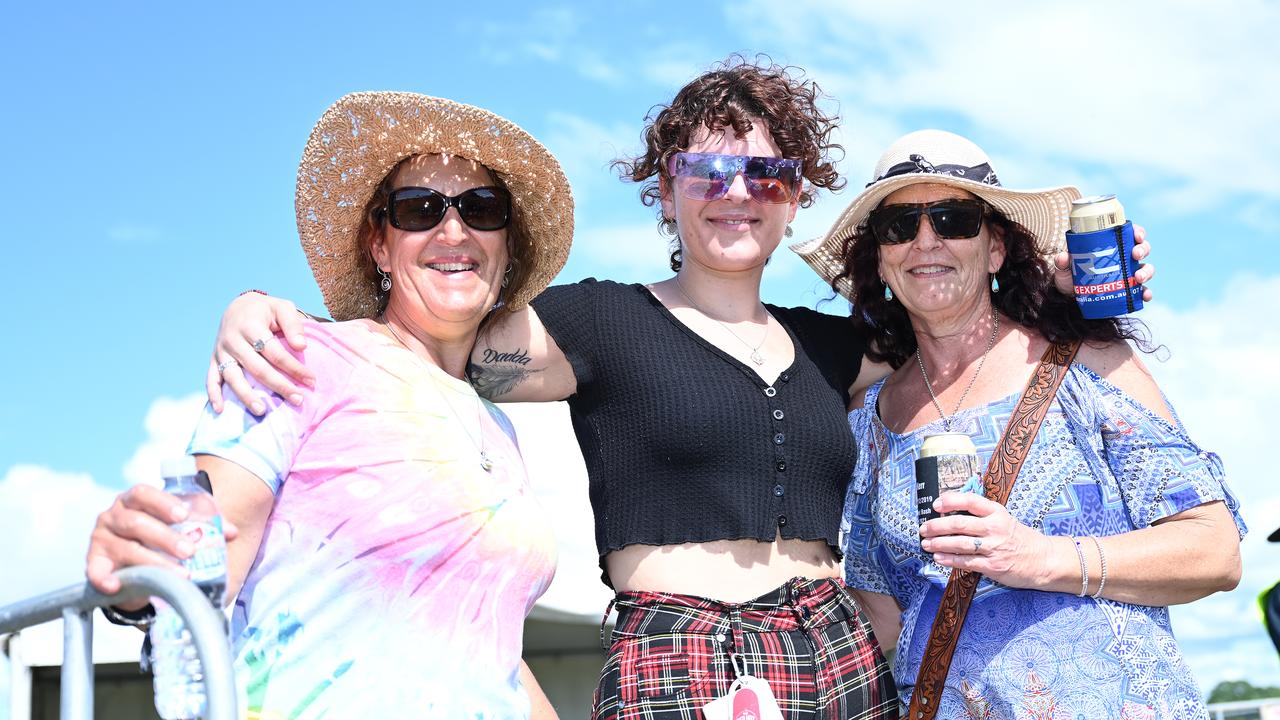 Rhiannon McInnes, Vicki Bernett and Paula Bernett at the Red Hot Summer Tour at the Cairns Showgrounds on Saturday afternoon. Picture Emily Barker