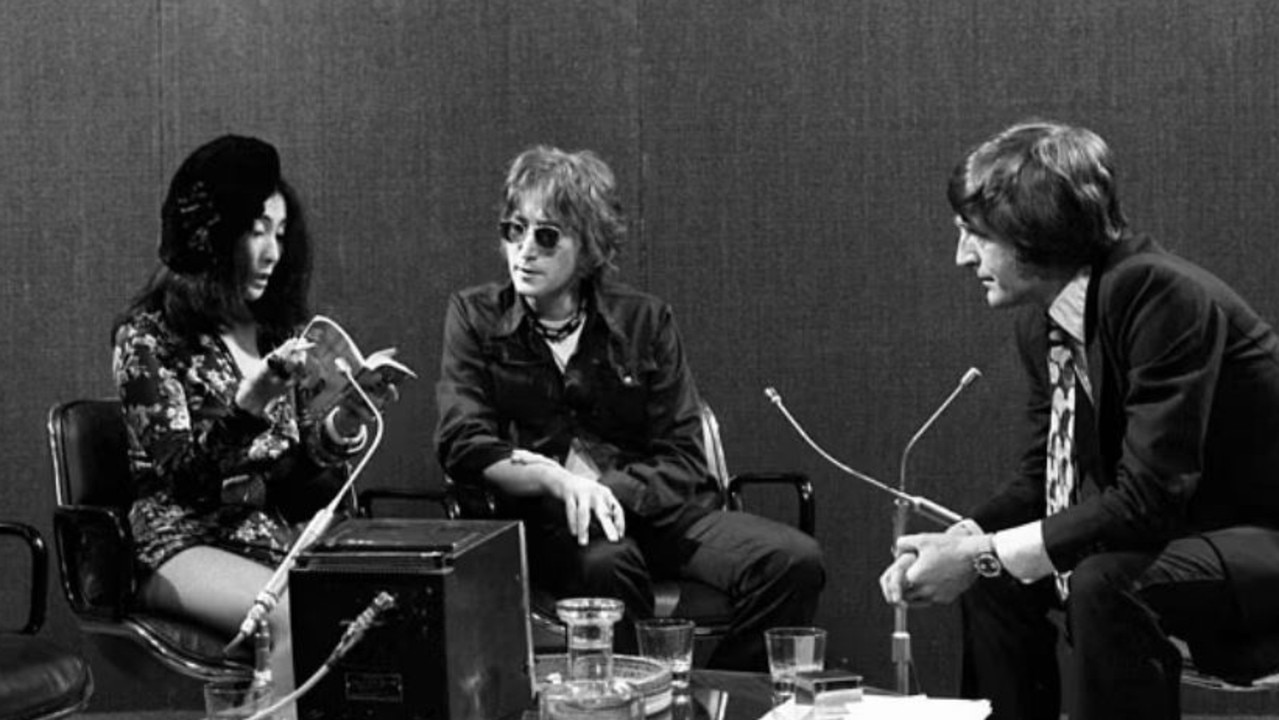 Michael Parkinson sat down with John Lennon and Yoko Ono in 1971. Picture: Supplied