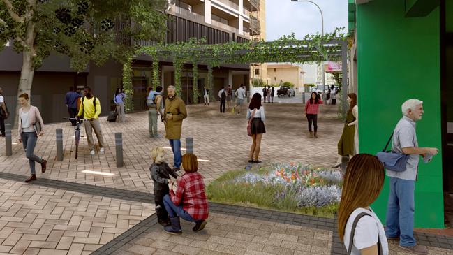 An artist's impression of the proposed Durham Street closure, looking west along Jetty Road. Picture: Supplied