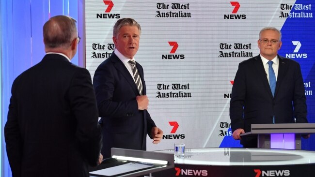 Australian Prime Minister Scott Morrison and Australian Opposition Leader Anthony Albanese (AAP Image/Mick Tsikas) 