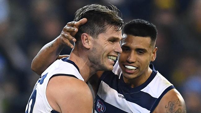 Tom Hawkins has been in red-hot form for Geelong in the past month. Picture: Quinn Rooney/Getty Images.