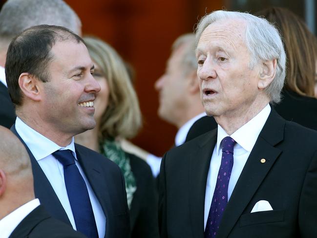 Josh Frydenberg and Andrew Peacock. Picture: Stuart McEvoy