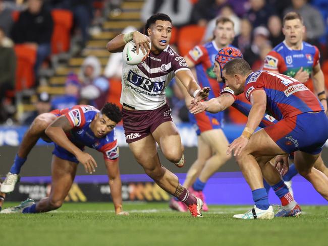 Everything was going the way of Manly in the first half. Picture: Scott Gardiner/Getty Images