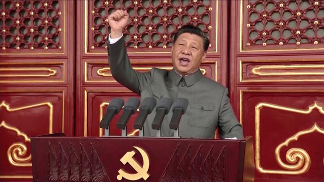 Chinese President Xi Jinping makes a speech during the celebration marking the 100th founding anniversary of the Chinese Communist Party on July 1, 2021. Picture: Reuters