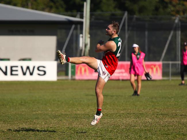 Pictured: Michael Dejonge. South Cairns Cutters v CTB Bulldogs. AFL Cairns 2024 Round 13. Photo: Gyan-Reece Rocha