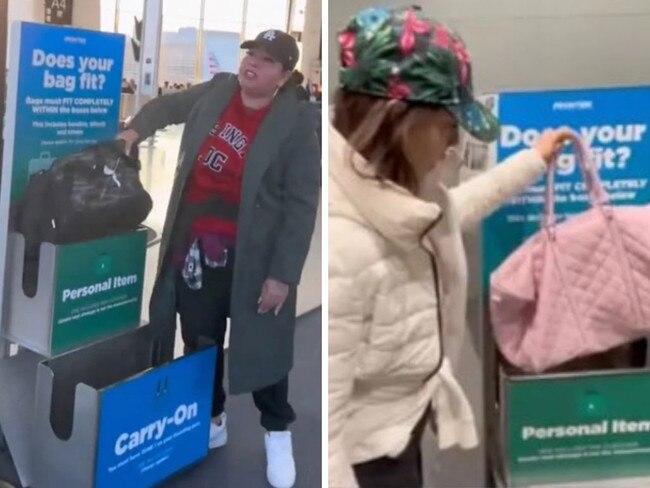 Frontier Airlines staff get a bonus when they charge for oversized luggage.