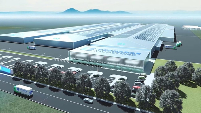 Concept image of Recharge Industries new large-scale lithium-ion battery cell manufacturing facility at Avalon.