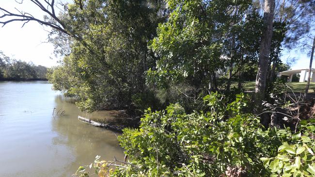 Some of the erosion and drop-off to Saltwater Creek as a result of tinnie hoons. Picture Mike Batterham