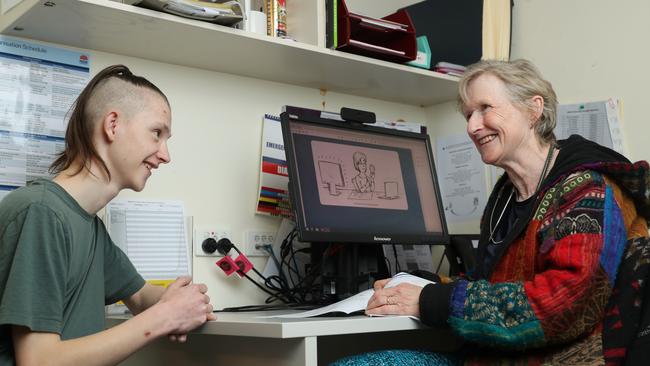 Ciaran Baxter, 15, with Dr Alison Poulton at the Cranebrook Community Health Centre. Picture: John Feder