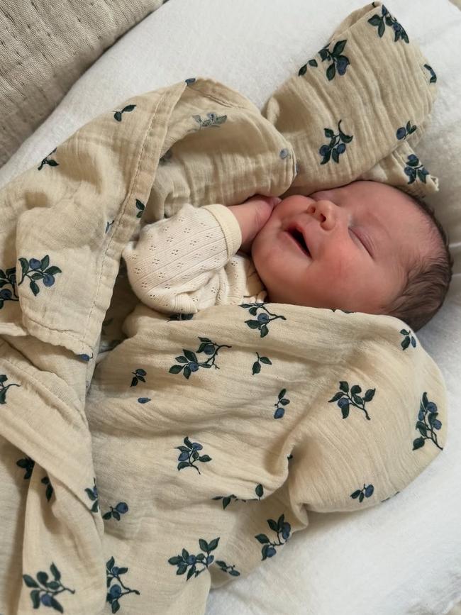 TV newsreader Kate Freebairn’s new baby girl Elsa. Pics: Instagram