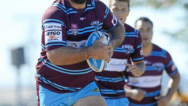 Capras - Dave Taylor in the QRL game against Townsville Blackhawks at Browne Park. Picture: Chris Ison ROK020618ccapras4