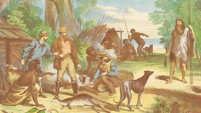 Painting by artist Oswald Rose Campbell in 1869 titled "Finding of William Buckley".