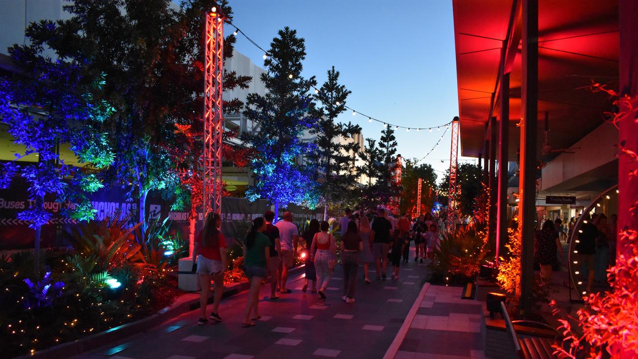 All the lights and magical moments captured at Ipswichâ&#128;&#153;s Nicholas Street Precinct on Sunday 19, December 2021. Picture: Peta McEachern