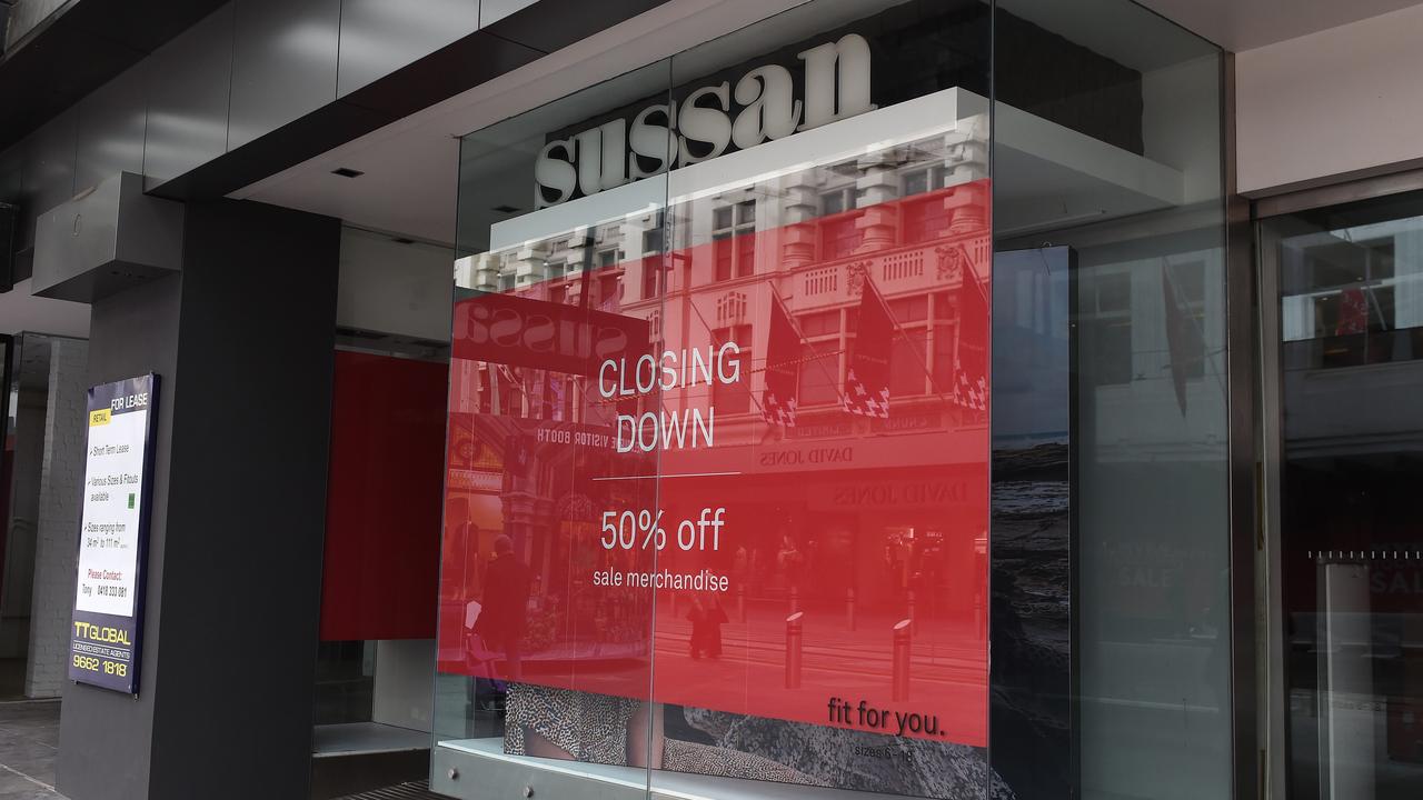 Sussan store closed in Bourke Street Mall, Melbourne. Picture: Josie Hayden