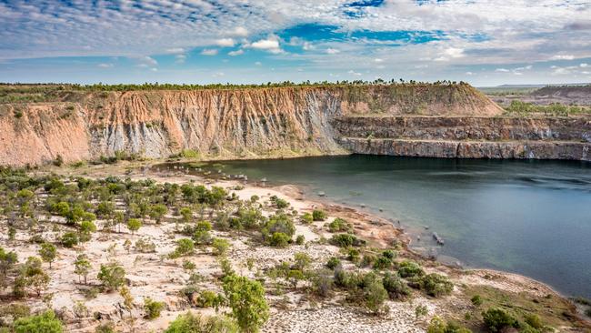 A view over one of the former Kidston gold mine pits to be used for Genex Power's pumped storage hydro project northwest of Townsville.