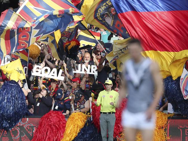 Adelaide Crows fans are venting their frustrations following another disappointing AFL season. Picture: SARAH REED