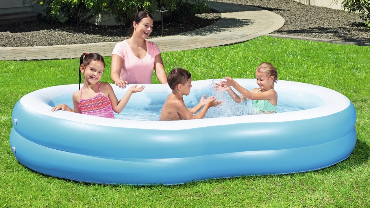 Garden Family Swimming Pool for Outdoor Backyard debieborahtoys 40x16 Inch Inflatable Swimming Pool for Kids 3 Rings Circles Kids Inflatable Kiddie Pool Round Swimming Pools Water Baby Pool 